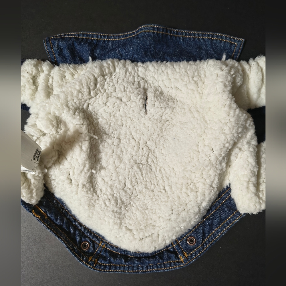 GF Pet Denim Dog Jacket Fleece-lined Denim Coat with Paw Logo XS - Picture 8 of 8